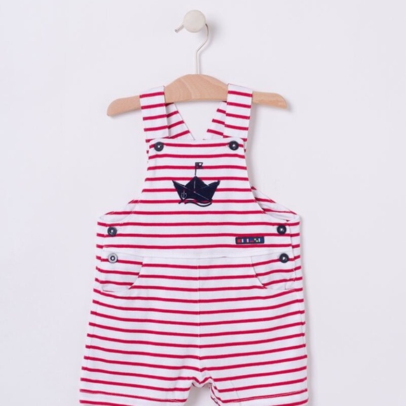 NWT Nautical Short Striped Overalls SZ 18 months‎ - Picture 1 of 4